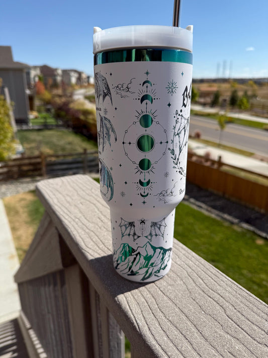 Bat Boys ACOTAR 40 oz Engraved Iridescent Tumbler