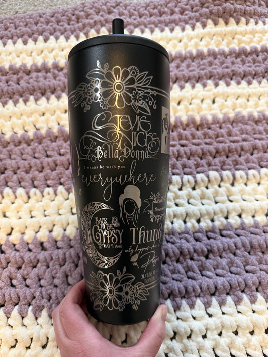 Custom Engraved Tumbler | Gypsy Queen Inspired Design | Vintage Quote Drinkware | Laser Engraved Travel Mug | Personalized Gift