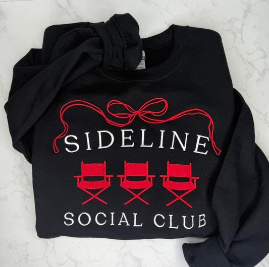 Sideline Social Club Embroidered Sweatshirt | Baseball Mom Crewneck | Game Day Sweatshirt | Sports Mom Apparel | Cozy Athletic Style