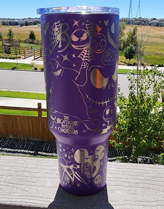 The Pumpkin King and Friends 40 oz Stainless Steel Engraved Tumbler
