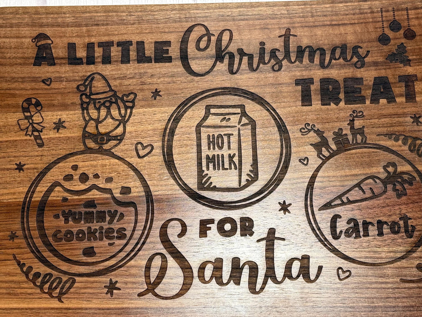 Christmas Treat Solid Walnut Cutting Board