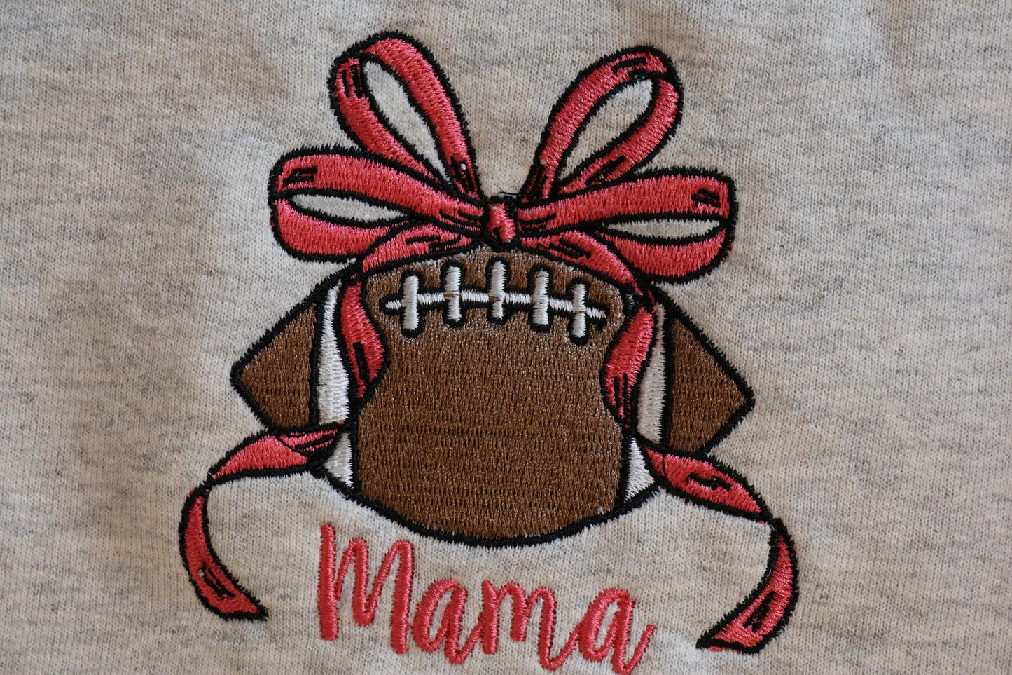 Custom Embroidered Football Bow Crewneck Sweatshirt