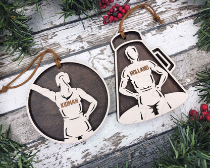 Cheerleading Themed Personalized Ornaments