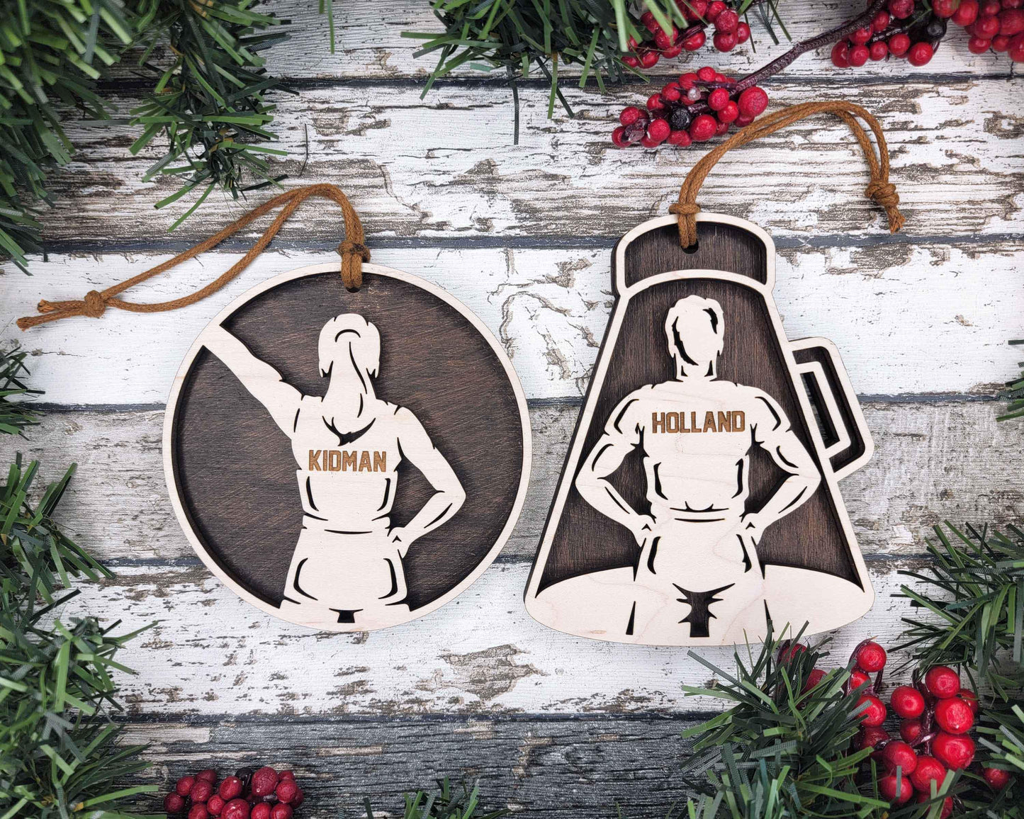 Cheerleading Themed Personalized Ornaments
