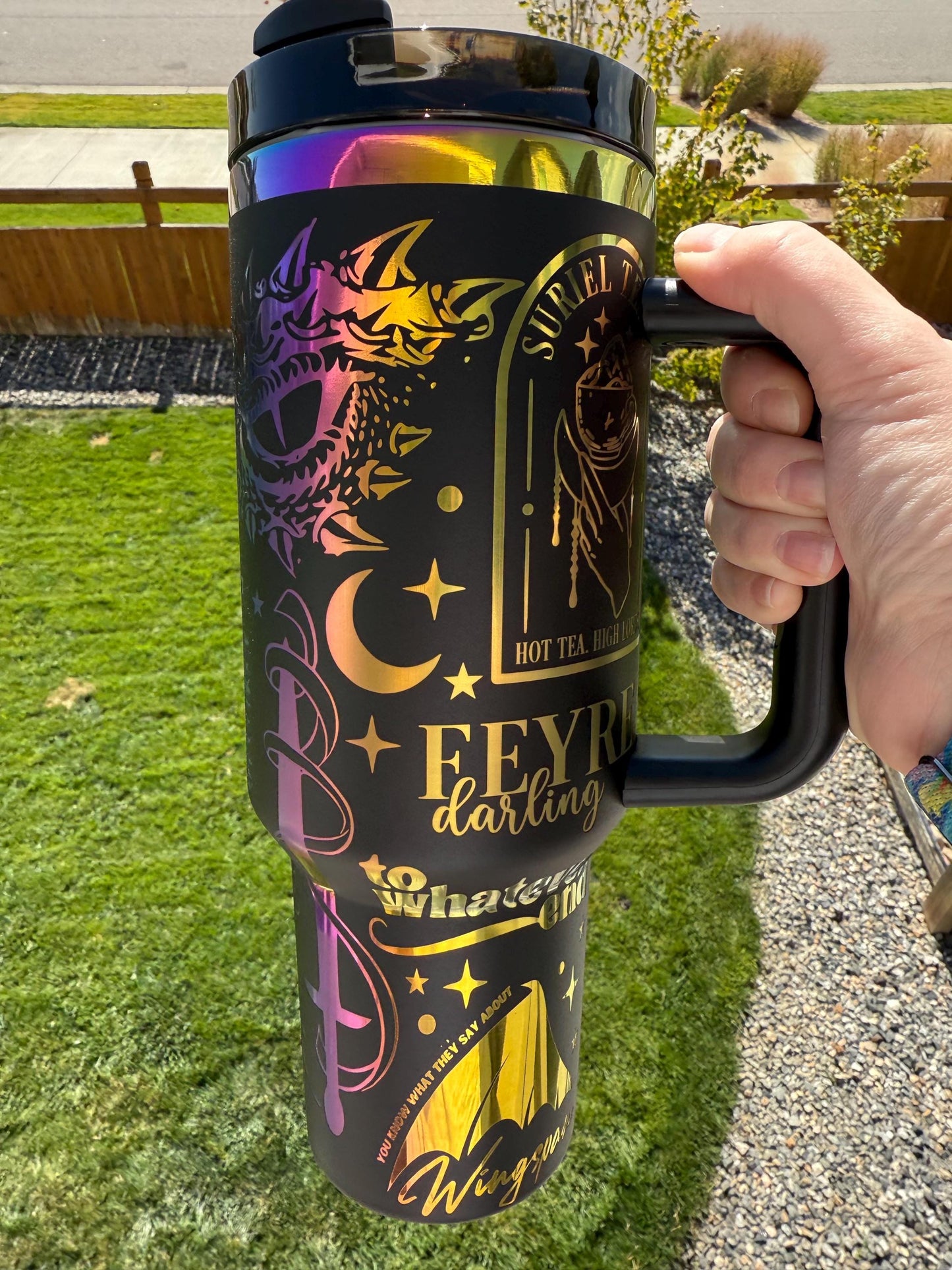 ACOTAR 40 oz Engraved Iridescent Tumbler
