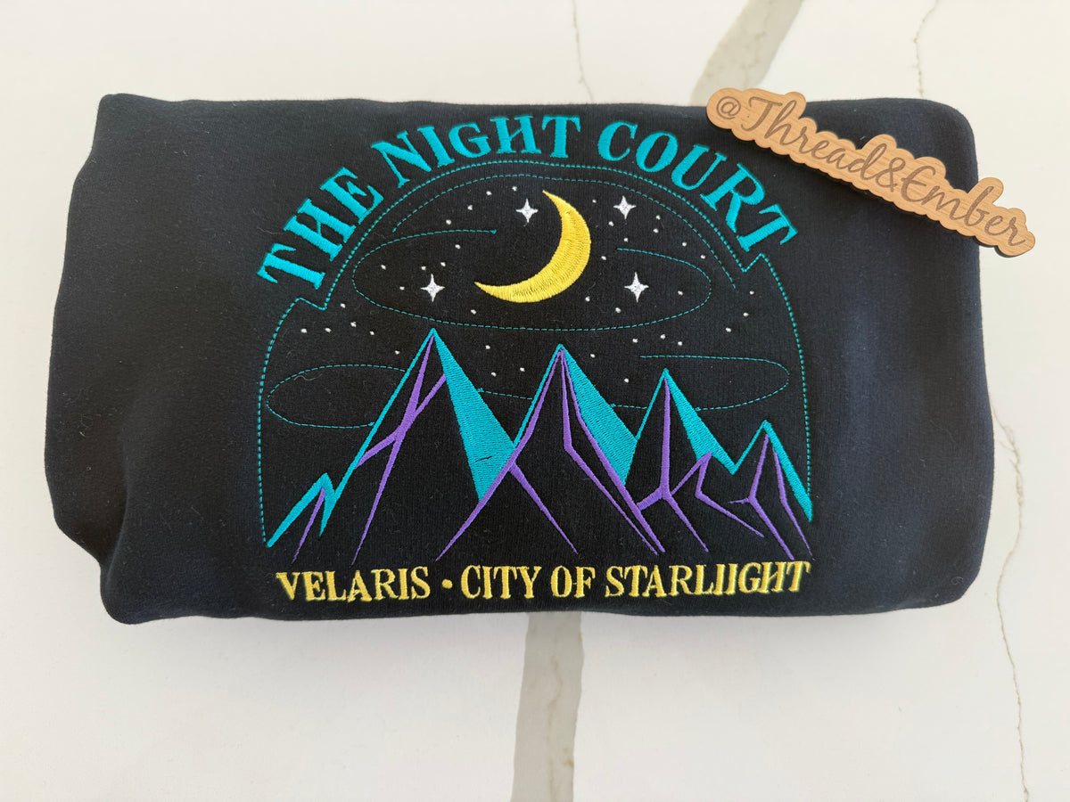 The Night Court Embroidered Crewneck