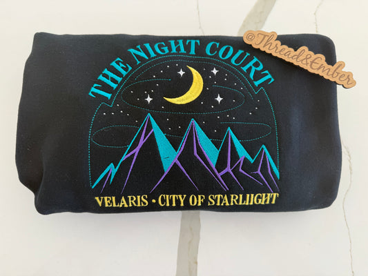 The Night Court Embroidered Crewneck