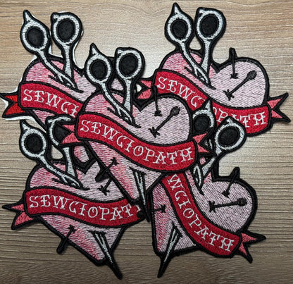 Sewciopath Iron-On Patch, Embroidery Patch, Approximately 4.75"x4"