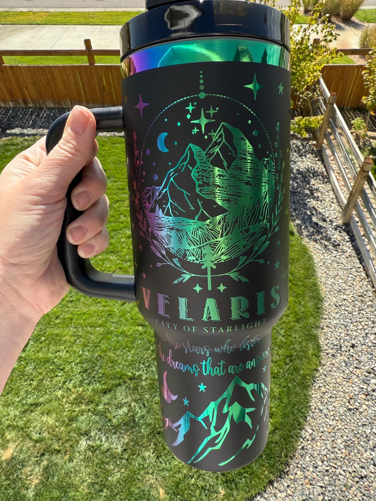 ACOTAR 40 oz Engraved Iridescent Tumbler