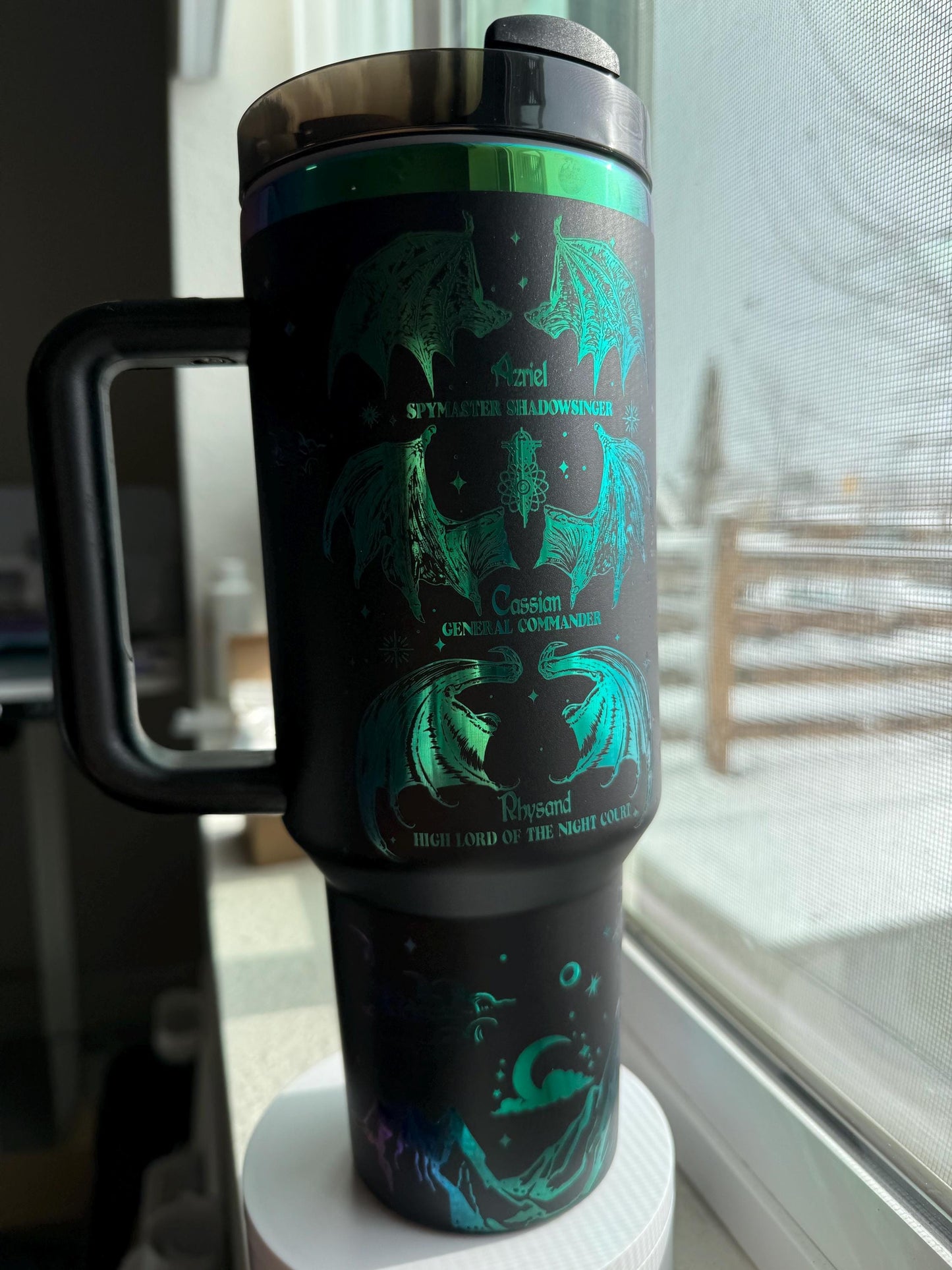 Bat Boys ACOTAR 40 oz Engraved Iridescent Tumbler