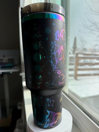 Bat Boys ACOTAR 40 oz Engraved Iridescent Tumbler