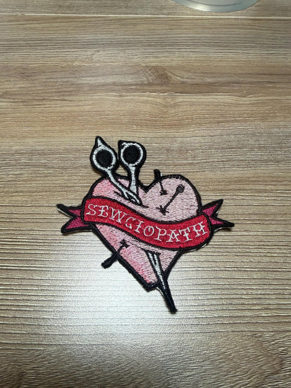 Sewciopath Iron-On Patch, Embroidery Patch, Approximately 4.75"x4"