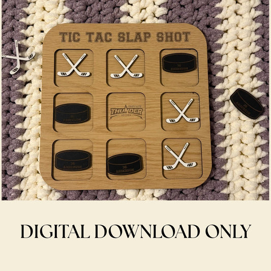 Hockey Tic Tac Toe Shot Board SVG | Slap Shot Drinking Game | Laser Engraving File