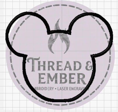 Mouse Appliqué Embroidery Design | Male Mouse Machine Embroidery File | Digital Download