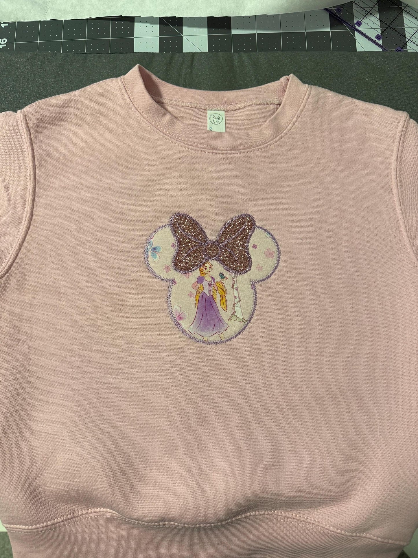 Princess Garden Toddler Sweatshirt, Mouse Head Applique Crewneck, Disney Inspired Kids Sweater, Little Sleepies Limited Drop