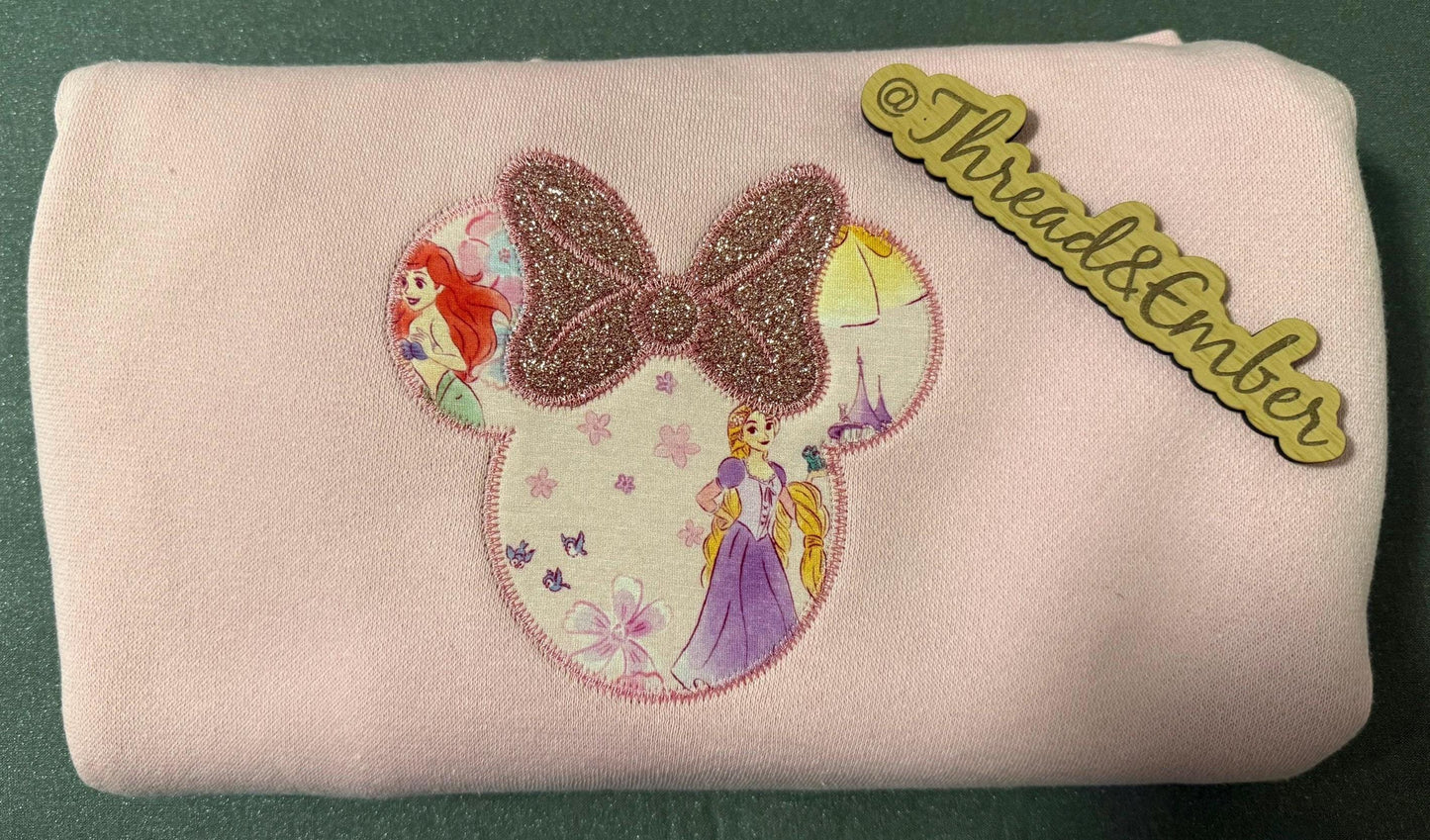 Princess Garden Toddler Sweatshirt, Mouse Head Applique Crewneck, Disney Inspired Kids Sweater, Little Sleepies Limited Drop
