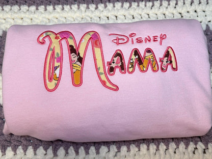 Custom Mama Appliqué Sweatshirt  Little Sleepies Fabric  Personalized Mama Crewneck  Disney Inspired Bamboo Fabric Sweatshirt  Handmade