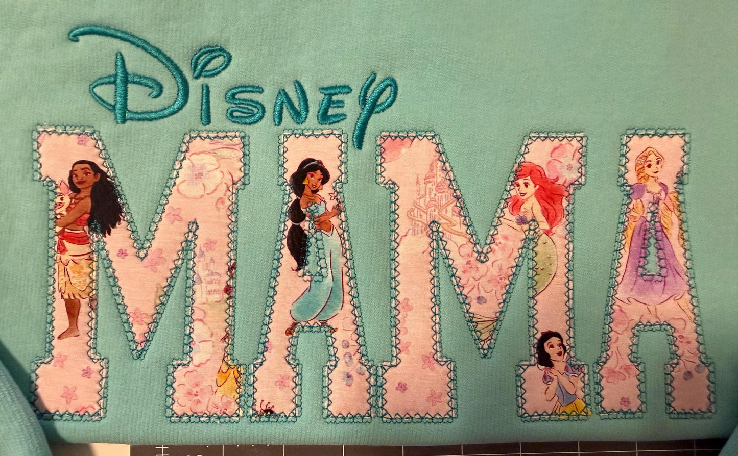 Princess Garden Mama Sweatshirt, Little Sleepies Applique Crewneck, Disney Inspired Mom Sweater, Embroidered Sleeve Quotes