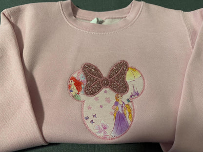 Princess Garden Toddler Sweatshirt, Mouse Head Applique Crewneck, Disney Inspired Kids Sweater, Little Sleepies Limited Drop