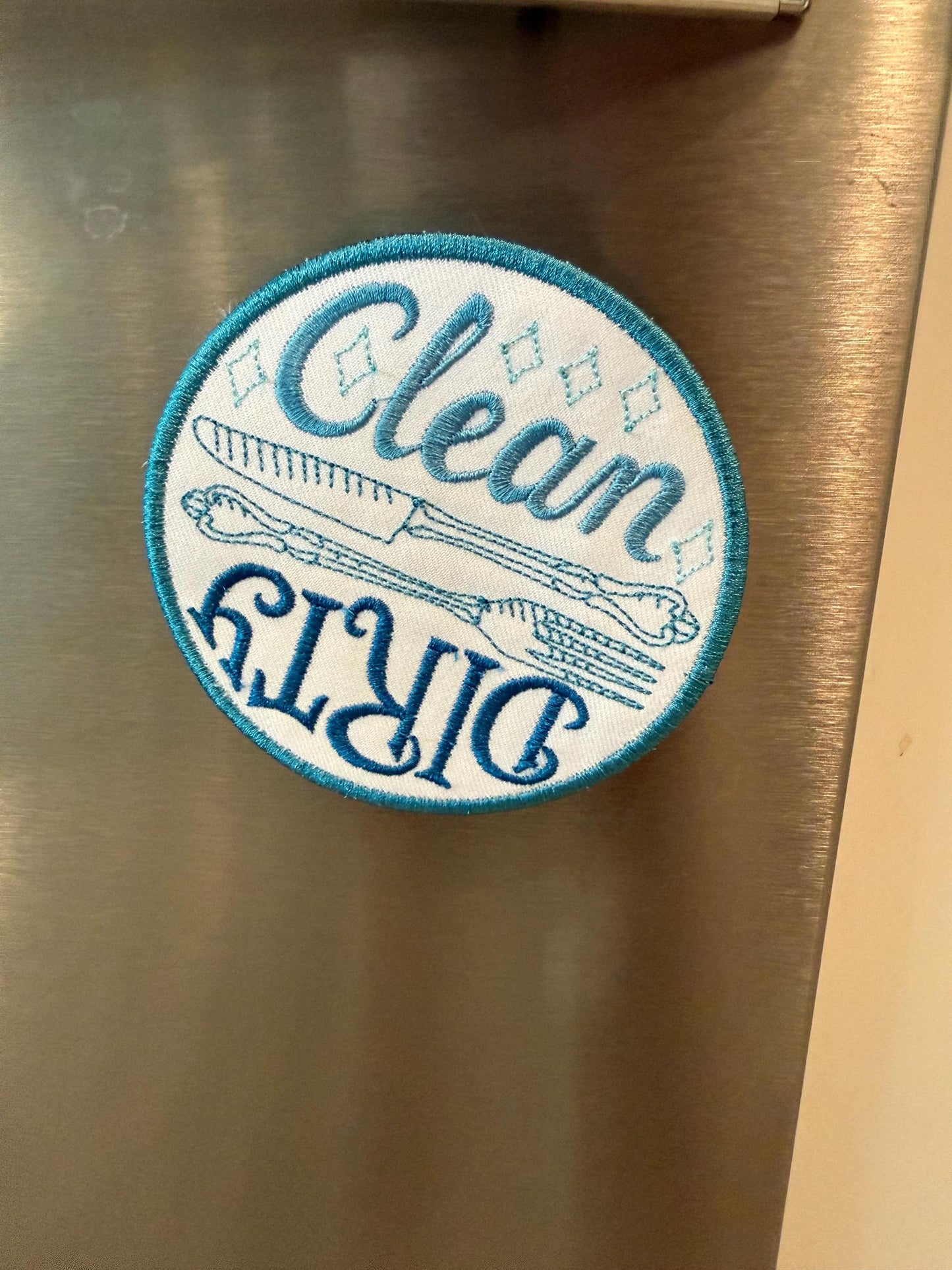 Clean Dirty Dishwasher Magnet | Funny Kitchen Decor | Reversible Dish Status Magnet | Housewarming Gift| 3.8x3.8
