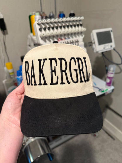 BAKERGRL Hat | 3D Puff Embroidered OTTO Trucker Hat | Baker Gift | Cottage Baker | Bakery Owner Hat | Baking Lover Gift